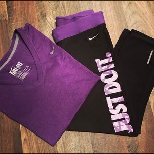 Matching Nike Capri & T-Shirt (Sold on Mercari)